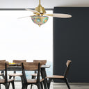 42" W Pierre LED Indoor Multicolored Mosaic Glass Ceiling Fan with Remote Control