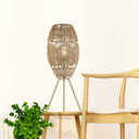 23.5"H Table Lamp with Round Tan Hemp Rope Shade
