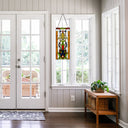 24" H Fleur de Lis Pub Stained Glass Window Panel