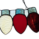 4”H Multicolor Holiday Lights Stained Glass Window Panel