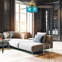 42" W Bergen LED Indoor Iridescent Blue and Gold Ceiling Fan with Remote Control
