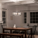 8"H Dixsie Woodgrain Finish Metal Caged Farmhouse 4-Light Chandelier