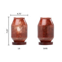 7.25" H Caroline Burnt Red Novelty Shade Accent Lamp with Mango Wood Block Base