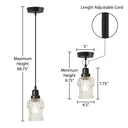4.5" W 1-Light Luna Glass and Metal Pendant