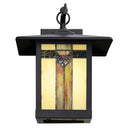 11.75"H Prairie 1-Light Stained Glass Black Outdoor Light Fixture
