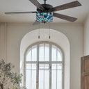 52" W Kyle Indoor Tiffany Stained Glass Ceiling Fan with Remote Control