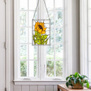 11.25”H Multicolored Sunflower Stained Glass Window Panel