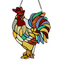 15.25"H Rusty the Rooster Stained Glass Window Panel