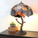 24.5"H Stained Glass Marvel Maple Table Lamp with Tree Trunk Base