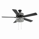 52"W Olivia Double-Lit 5-Blade Beaded Braid Wedding Band LED Ceiling Fan