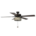 52"W Bronzed Wave 5-Blade LED Ceiling Fan