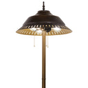 65.75" H 3-Light Iris Antique Bronze & Gold Metal Floor Lamp