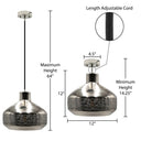 12"H Chapel Hill Teardrop 1-Light Metal Pendant