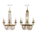 27.5"H Brushed Gold + Capiz Shell Candelabra Plug-in and Hardwire 6-Arm Chandelier