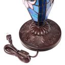 24.5" H Victorian Blue Dome Shade Double Lit Tiffany-Style Stained Glass Table Lamp