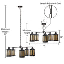 25" W 5-Light Marcell Metal and Glass Chandelier