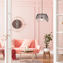 19.5" W Lisa Industrial Black and White Dome Shade Pendant