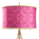 30.5" H Colette Fuchsia Drum Shade Geometric Glass Table Lamp