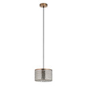Parvinda 10" Silver, White and Brass-Colored Pendant Lamp