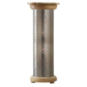 23" H Remi Punched Metal and Mango Wood Pedestal Floor Lamp