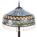 64" H Veronica Blue Stained Glass Dome Shade Candlestick Floor Lamp