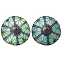 24.5" H Halston Double Lit Teal Bowl Shade Stained Glass Table Lamp
