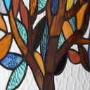 18"H Tiffany Style Stained Glass Mystical World Tree Window Panel