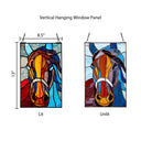 13" H Roz Horse Stained Glass Window Panel