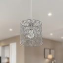 8.13"W Sami Metal Pendant Light With Silver-Tone Shade