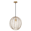 12"W Natalia Wire-Wrapped Caged Globe Shade Pendant Light