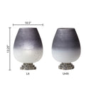 12.25" H Morgan Black/Grey/White Ombre Globe-Like Shade Accent Lamp with a Black Marble Pedestal Base