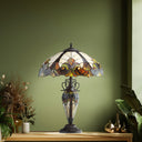 24.5"H Stained Glass Halston Double Lit Table Lamp
