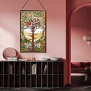 48" H Grand Tree Tiffany-Style Stained Glass Window Panel