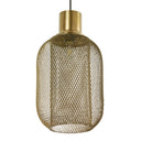 12" W Industrial Gold Mesh Oval Shade Pendant Light