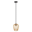 Lucinda 7.25"W Modern Gold Woven Metal Pendant Light