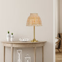 20"H Shayne Natural & Gold Bamboo Shade Table Lamp