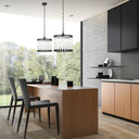 13" W Trudie Clear and Black Glass and Metal Pendant Light