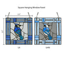 11"H John the Blue Jay Stained Glass Window Panel