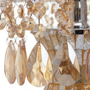 25"H Jeweled Metal and Mosaic Base Table Lamp with Cascading Crystals