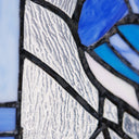 11"H John the Blue Jay Stained Glass Window Panel