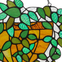 13" W Hanging Plant Tiffany-Style Stained Glass Window Panel