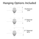 52"W LED Silver Punched Metal and Clear Crystal Ceiling Fan