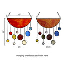 12"H Solar System Tiffany-Style Stained Glass Window Panel