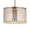 Parvinda 10" Silver, White and Brass-Colored Pendant Lamp