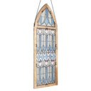 48.5" H Floral Cathedral Tiffany-Style Stained Glass Window Panel