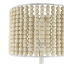 Sasha River of Goods White Metal and Tan Wood 25-Inch Table Lamp