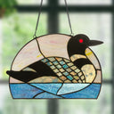 Loon Stained Glass Window Panel