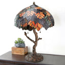 24.5"H Stained Glass Marvel Maple Table Lamp with Tree Trunk Base