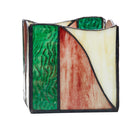 4.75" W Abstract Wave Design Stained Glass Candle Holder. Side view