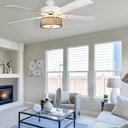 52"W Chromed Wave 5-Blade LED Ceiling Fan